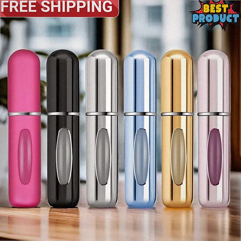 6pc Refillable Perfume Atomizer 5ml Bottle Travel Portable Pocket Scent Sprayer