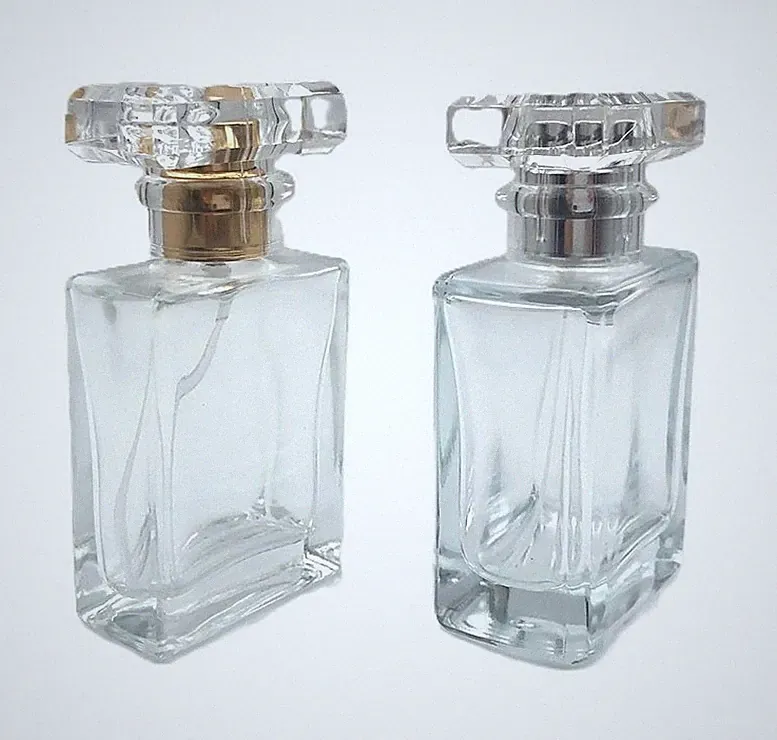 Refillable Glass Perfume Bottle Screw Neck Fine Mist Spray Silver Gold Atomizer